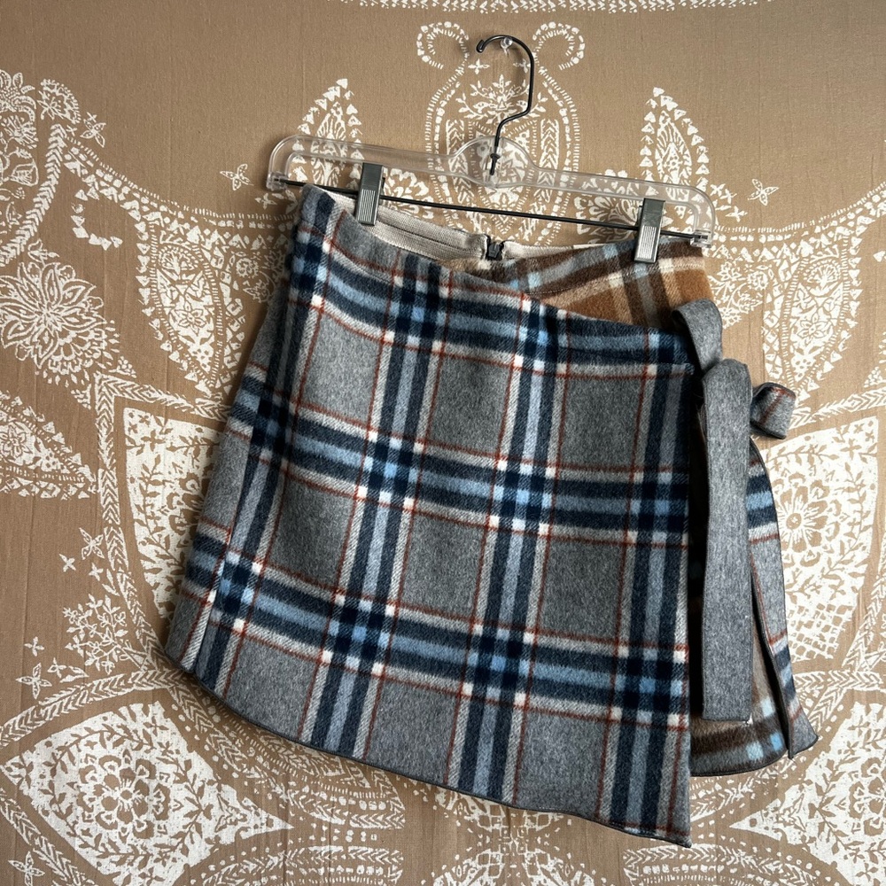 NWT CUSTOM PROCHE DESIGNS WRAP SKIRT IN WOOL PLAID